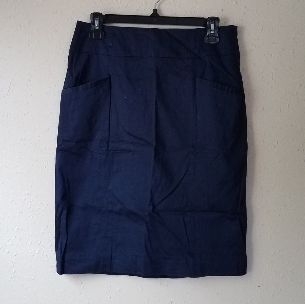 Navy Pencil Skirt